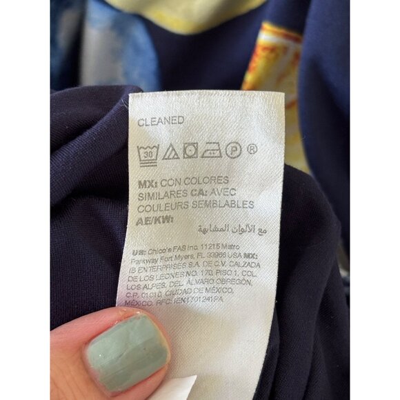 Soma Womens Navy Lemon Print Sleeveless Knit Maxi Dress With Side Pockets  L - Picture 9 of 14